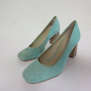 ETIENNE AIGNER Celadon Green 6 Slip On Block Heel Career Business Evening Pumps